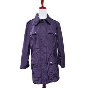 Burberry Brit Jacket Women's 12 Purple Nova Collar Back/Lining No Belt Or‎ Hood